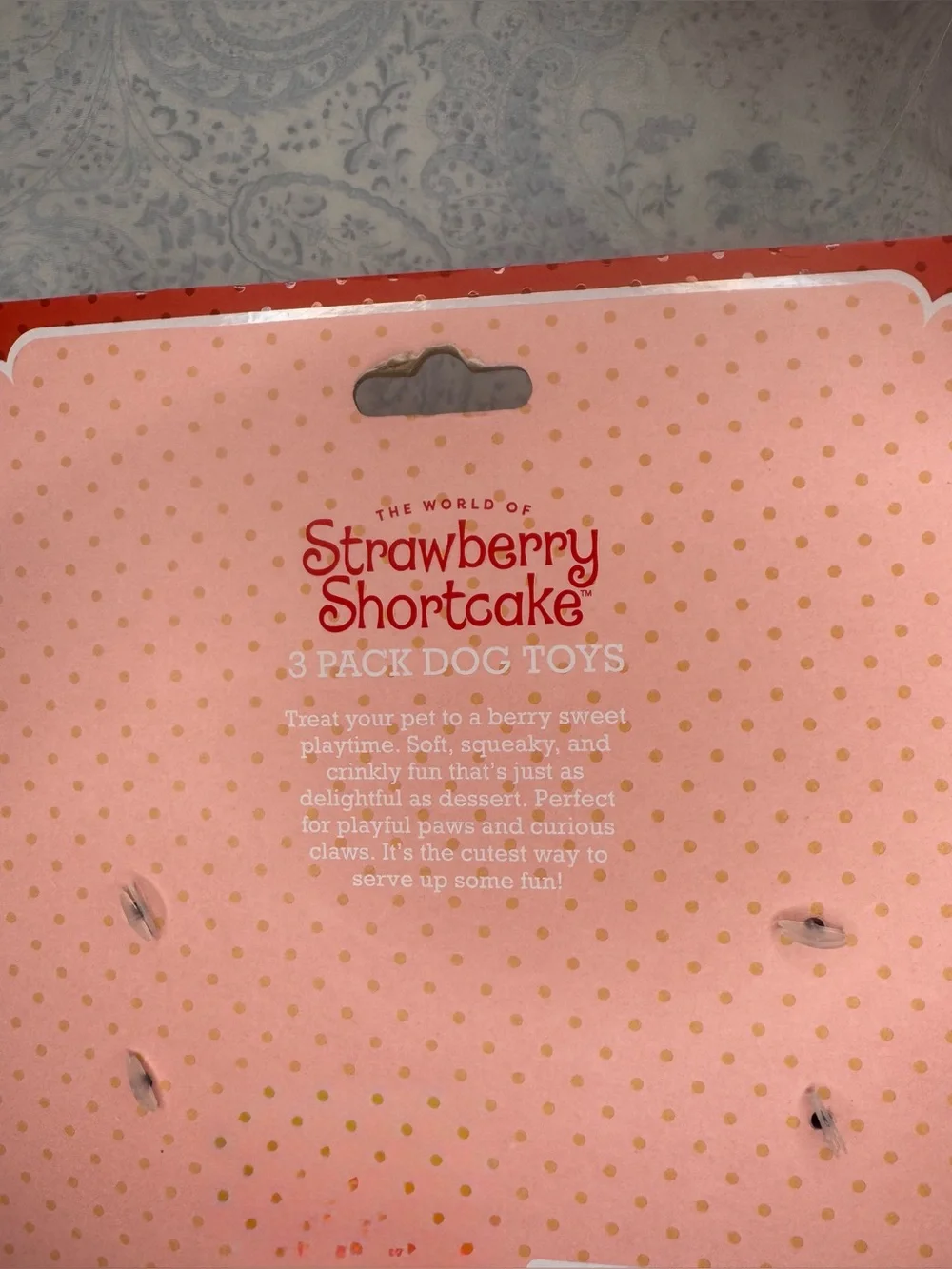 Strawberry Shortcake, Custard Cat, and a basket of Strawberries Dog Pet Toys